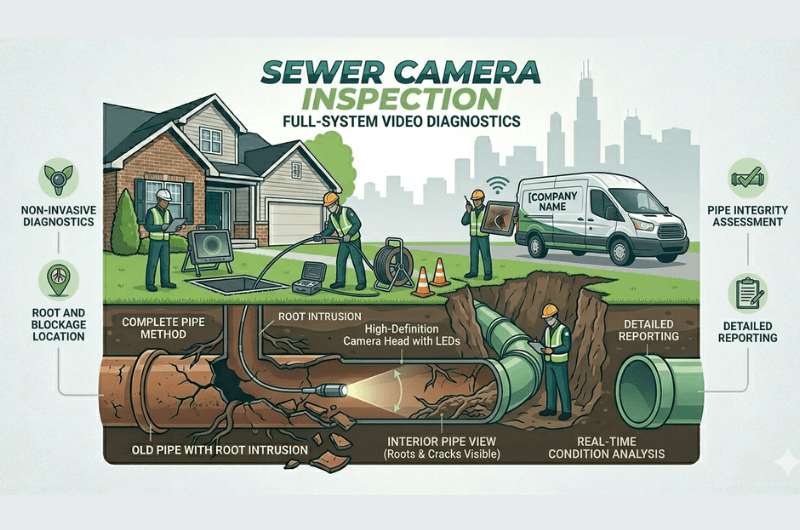 Sewer Camera Inspection in Chicago, Illinois - Chicago Sewer Line Replacement Pros