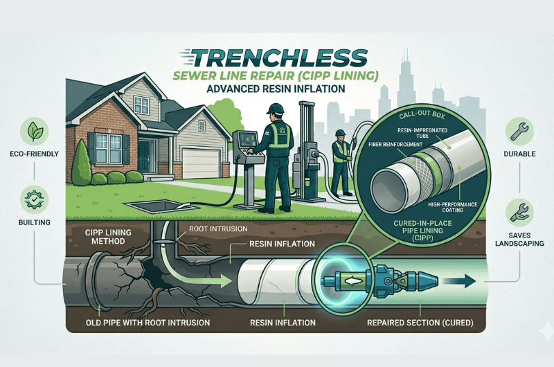 Trenchless Sewer Line Repair (CIPP Lining) in Chicago, Illinois - Chicago Sewer Line Replacement Pros